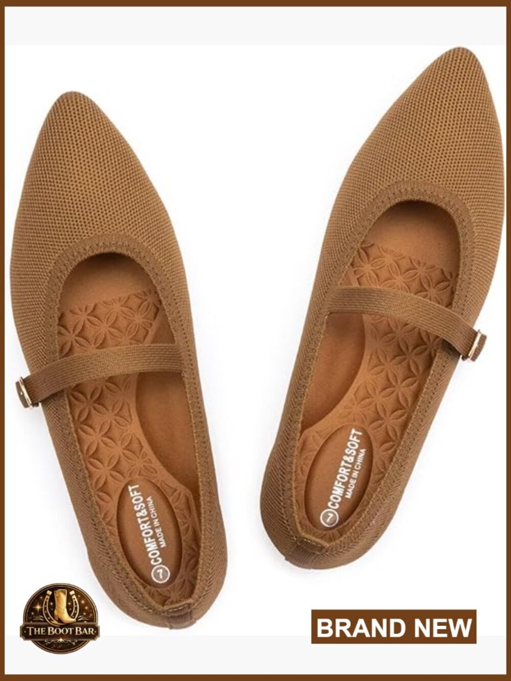 Womens Mesh Mary Jane Flats Pointed Toe Adjustable Strap Knit Ballet Shoes